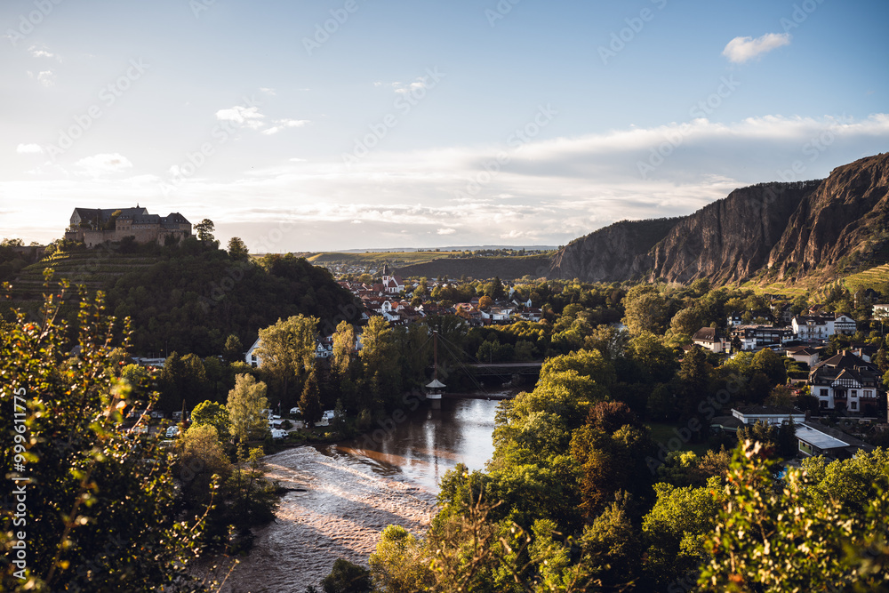 Blick auf die Nah und den Rotenfels, Bad Münster a. Stein, September 2024