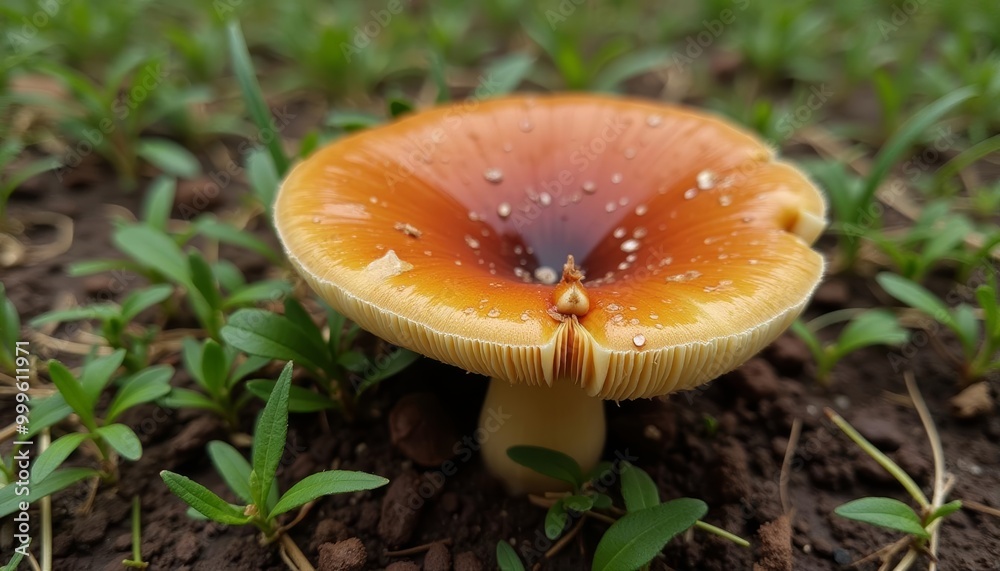 Natures delicate beauty A vibrant mushroom in the wild Natures delicate beauty A vibrant mushroom in the wild