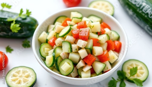 salad with tomatoes and cucumbers