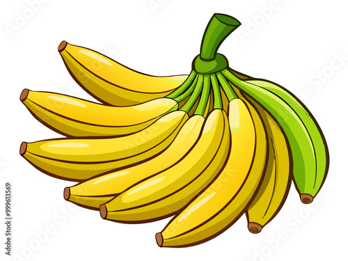 banana vector art, illustration of bananas, banana isolated on white