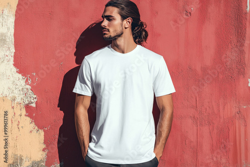 Models T shirt. no text. White mockups.