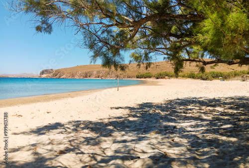 Fototapeta Naklejka Na Ścianę i Meble -  The idyllic beach of Chavouli at the Greek island of Lemnos in the northern Aegean Sea.