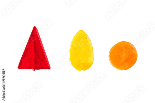 Colorful candies, lollypop on the white background