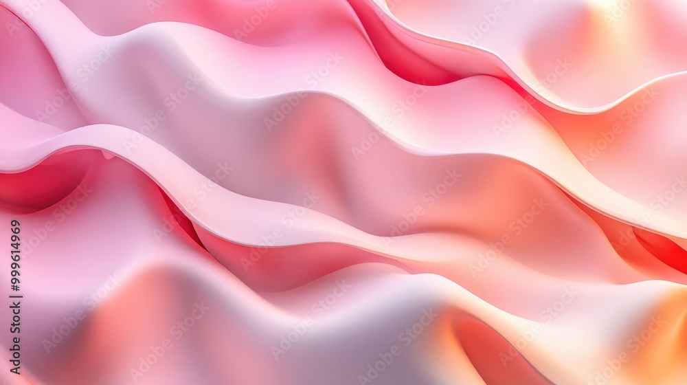 Elegant Peach Flowing Waves. Premium 3D Fabric Design in Multicolored Abstract Wallpaper Elegant Peach Flowing Waves. Premium 3D Fabric Design in Multicolored Abstract Wallpaper