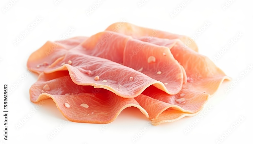 Delicate slices of fresh salmon ready to be savored Delicate slices of fresh salmon ready to be savored