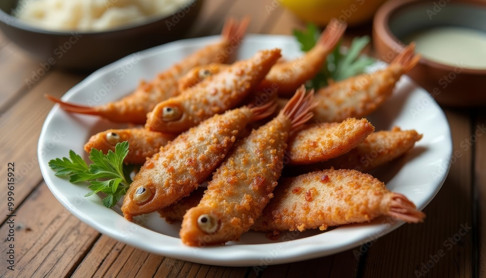 Deliciously crispy fried fish ready to be savored Deliciously crispy fried fish ready to be savored
