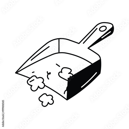 Have a look at this creative icon of dustpan in modern style