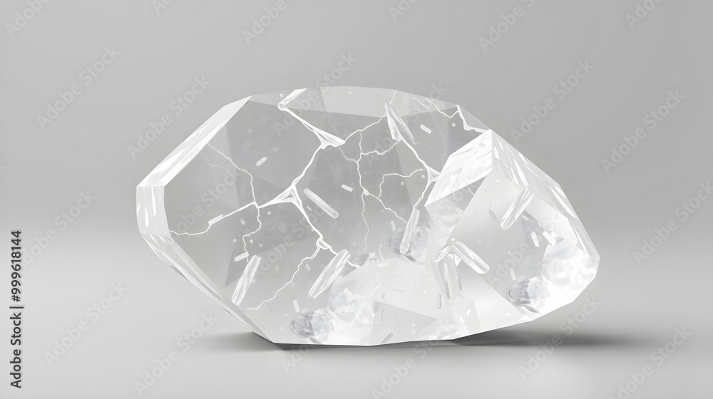 Fototapeta premium Quartz Crystal, Milky Inclusions