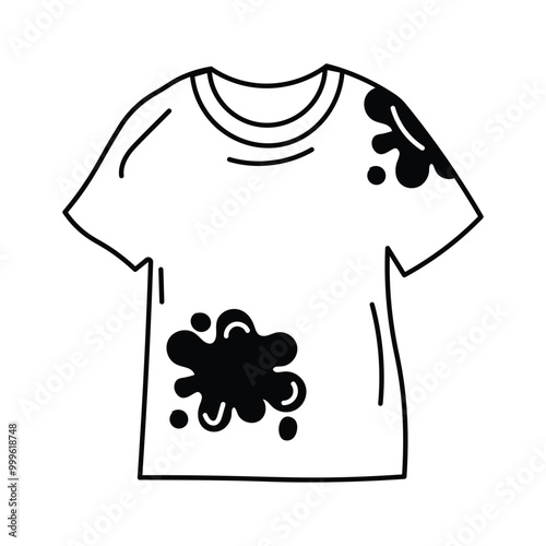 Stained shirt, dirty shirt hand drawn icon design