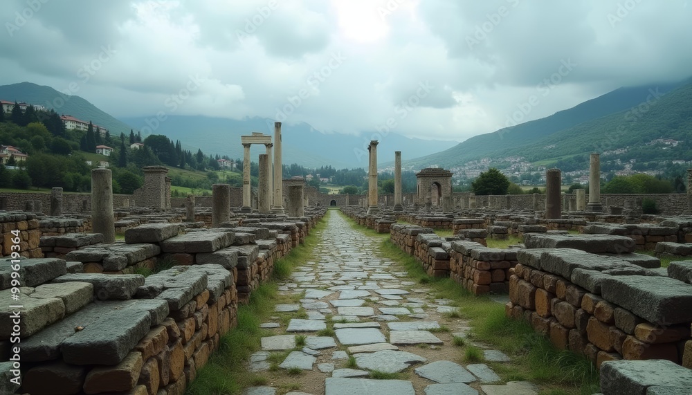 Fototapeta premium Exploring the ancient ruins of a bygone era