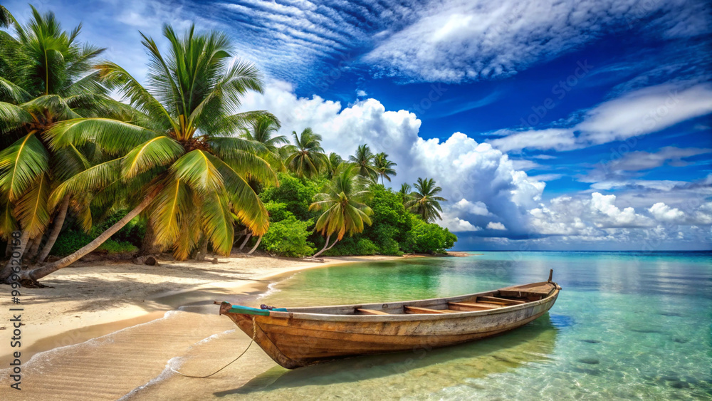 boat on the beachbeach, palm, sea, tropical, island, ocean, sand, tree, sky, water, paradise, travel, nature, vacation, landscape, summer, holiday, coconut, caribbean, coast, seascape, resort, beautif boat on the beachbeach, palm, sea, tropical, island, ocean, sand, tree, sky, water, paradise, travel, nature, vacation, landscape, summer, holiday, coconut, caribbean, coast, seascape, resort, beautif