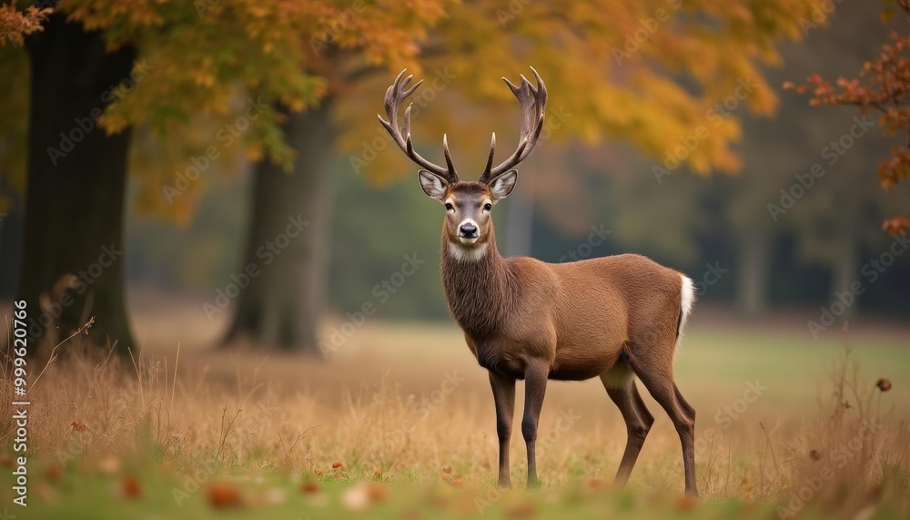 Autumns majesty A deer in the golden forest Autumns majesty A deer in the golden forest