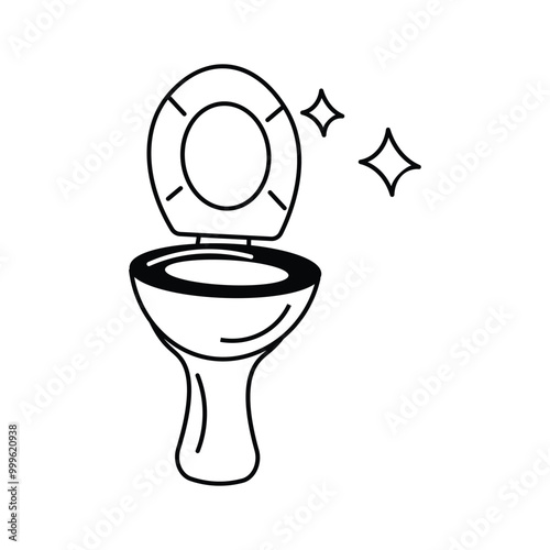Grab this amazing doodle icon of toilet cleaning