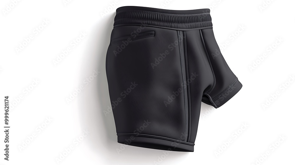Black sweatpants with an elastic waistband and a pocket on the back. Black sweatpants with an elastic waistband and a pocket on the back.