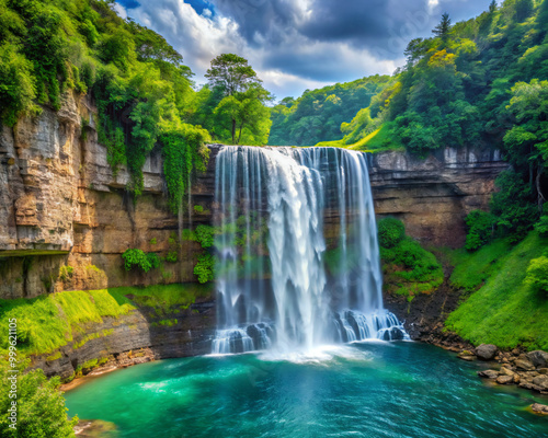 waterfallwaterfall, water, nature, river, landscape, cascade, forest, green, rock, falls, stream, mountain, fall, park, summer, mountains, stone, beauty, travel, beautiful, tree, new zealand, rocks, f