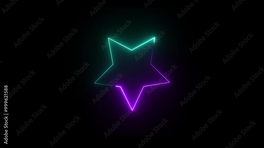 start frame or neon lights sign.Neon star frame. deep purple color rotation loading background 4k animation. start frame or neon lights sign.Neon star frame. deep purple color rotation loading background 4k animation.