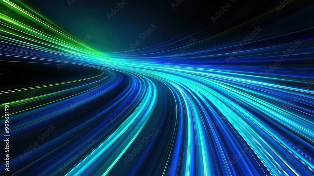 A vibrant display of flowing blue and green light trails, creating a sense of motion and energy against a dark backdrop. A vibrant display of flowing blue and green light trails, creating a sense of motion and energy against a dark backdrop.