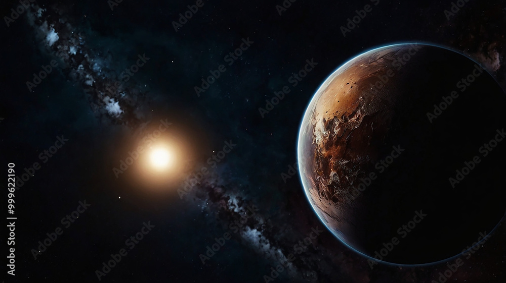 Obraz premium Planet Jupiter astro background. 