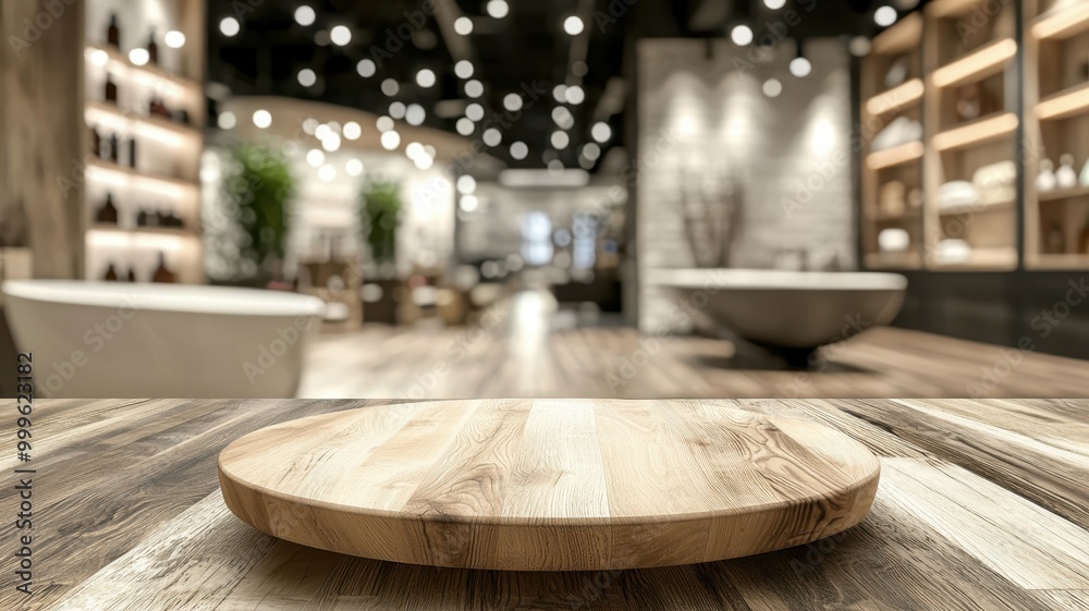 A modern interior space with a wooden tabletop in focus, showcasing ambient lighting and stylish decor elements in the background. A modern interior space with a wooden tabletop in focus, showcasing ambient lighting and stylish decor elements in the background.