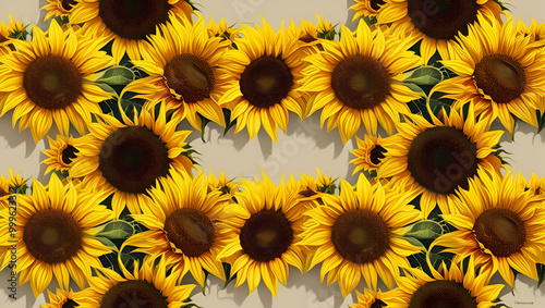 A closeup of  beautiful sunflowers 