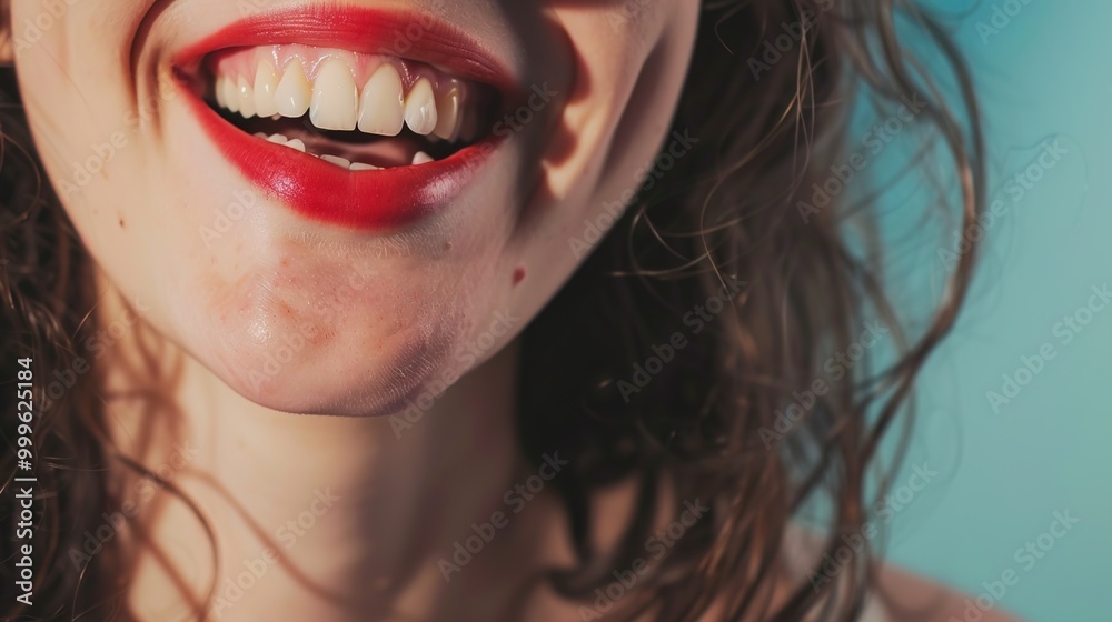 Girl smiling with perfect smile and white teeth Girl smiling with perfect smile and white teeth