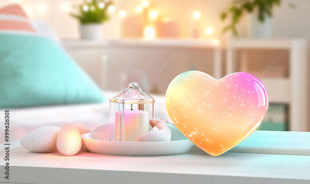 3d glow heart-generative ai 3d glow heart-generative ai