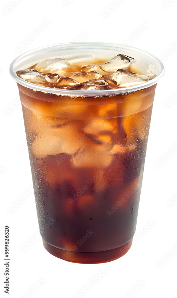 Cold tea drink in plastic cup isolated on transparent background Cold tea drink in plastic cup isolated on transparent background