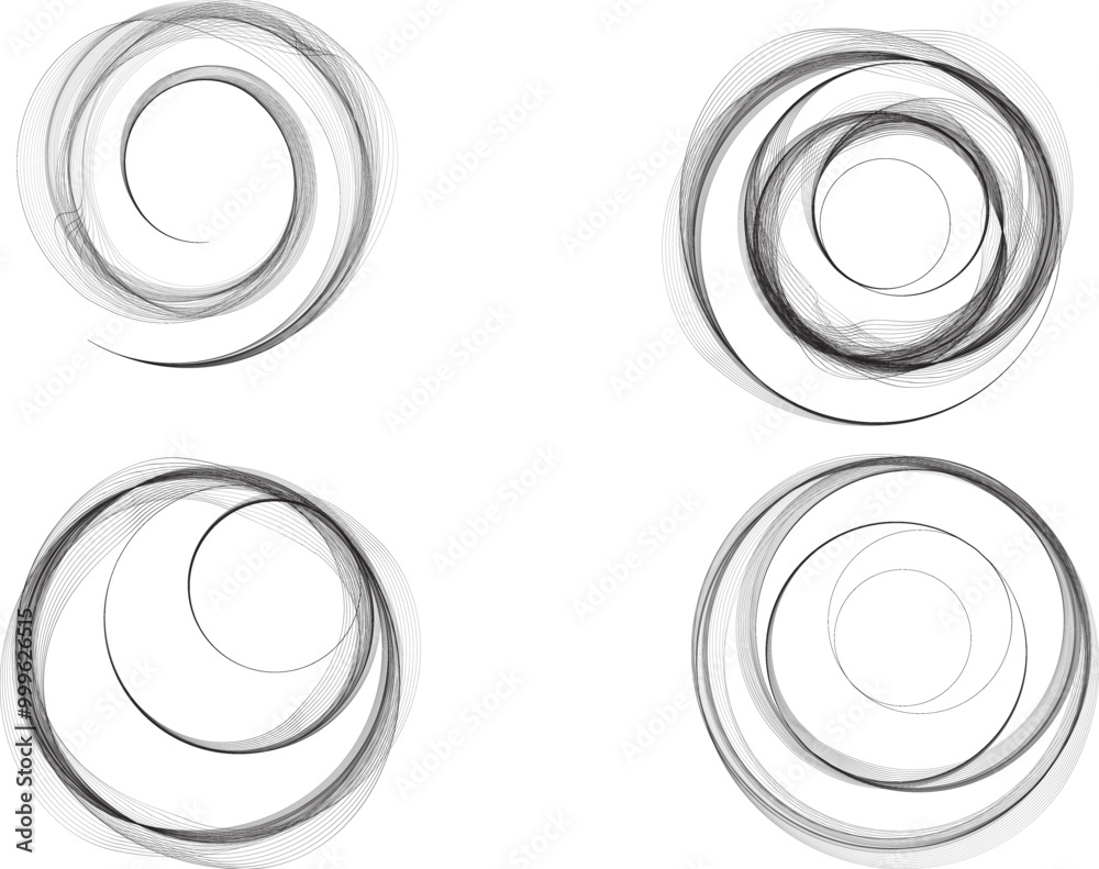 Many thin Lines in Spiral Form . Vortex Vector Illustration . Swirly lines Logo . Spiral Design element . Abstract swirl icon . Twirl lines Many thin Lines in Spiral Form . Vortex Vector Illustration . Swirly lines Logo . Spiral Design element . Abstract swirl icon . Twirl lines