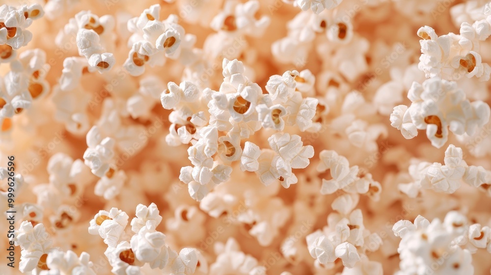 Close up of Freshly Popped Popcorn Movie Snacks Cinema Treat White Kernels Snack Food Close up of Freshly Popped Popcorn Movie Snacks Cinema Treat White Kernels Snack Food