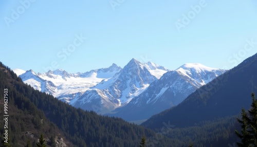  Majestic Mountain Range under Clear Sky