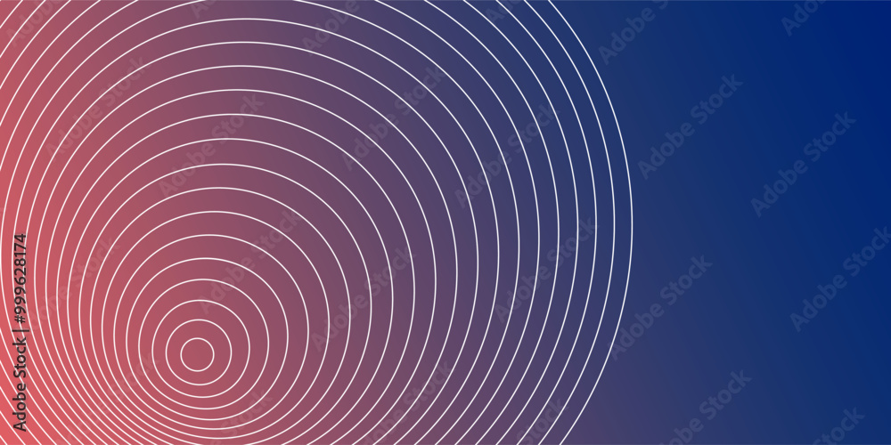 Pattern of concentric spirals, gradually expanding. White lines against a dark blue and red gradient background, creating a sense of depth and infinite motion Pattern of concentric spirals, gradually expanding. White lines against a dark blue and red gradient background, creating a sense of depth and infinite motion