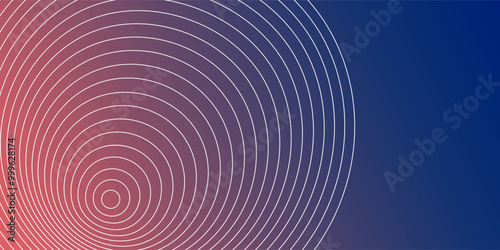 Pattern of concentric spirals, gradually expanding. White lines against a dark blue and red gradient background, creating a sense of depth and infinite motion