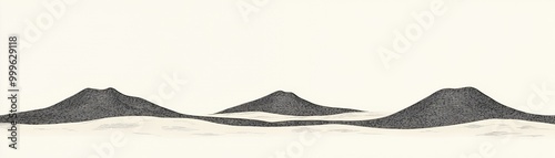 Minimalist illustration of three mountains photo