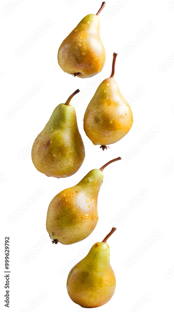 Fresh ripe pears falling isolated on transparent background Fresh ripe pears falling isolated on transparent background