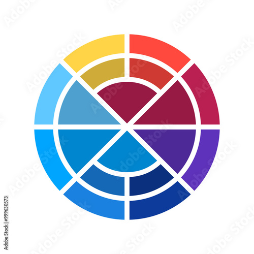 Vibrant color wheels - color circles -  Monochromatic Colors - Complementary Colors - Triadic Colors - Tetradic Colors
 photo