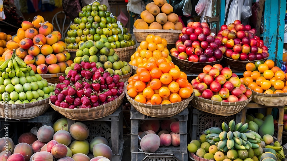 Vibrant street markets closer look at brilliant fruit and lively intercultural relations Vibrant street markets closer look at brilliant fruit and lively intercultural relations