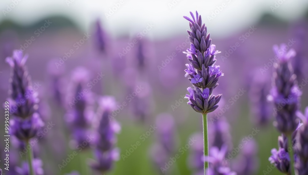 Blooming lavender field a serene summer scene Blooming lavender field a serene summer scene