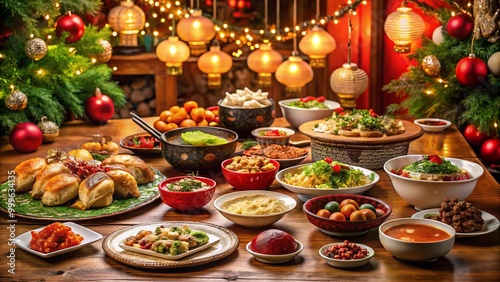 Festive New Year's Dinner: A Family Celebration with Traditional Dishes