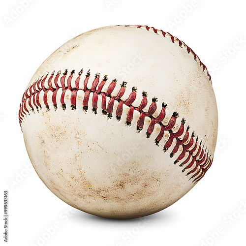 Wallpaper Mural Perfectly Isolated Baseball on White with Visible Stitching and Detail Torontodigital.ca
