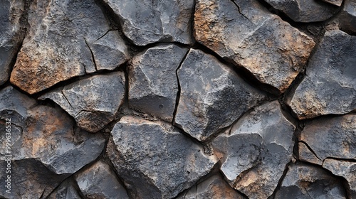 Close-up of a rough stone wall.