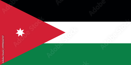 Flag of Jordan. Accurate proportion and official colors.