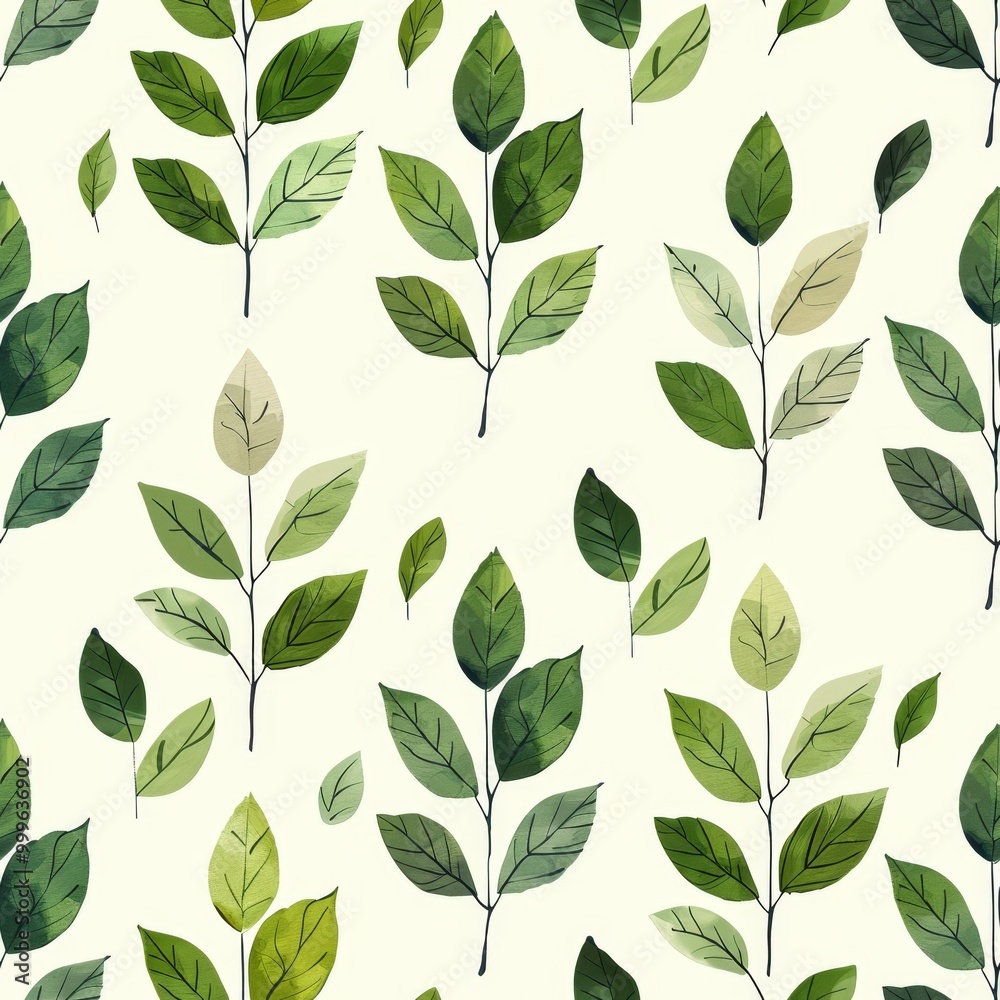 leaves pattern pattern, green. ai generated