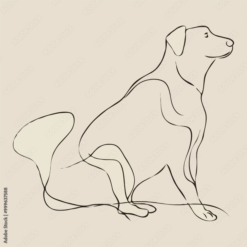 Obraz premium line drawing of an abstract Dog's body. minimalistic design on a white background. vector