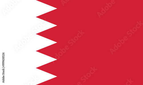 Flag of Bahrain. Accurate proportion and official colors.