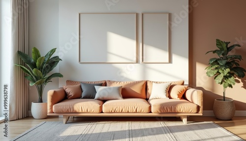  Modern living room with minimalist decor and natural light