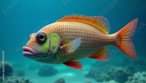  Vibrant underwater life in the deep blue sea