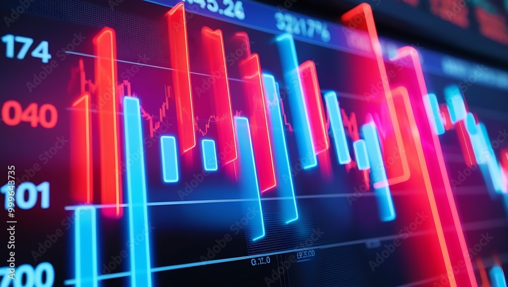 Obraz premium market charts, financial graphs, investment portfolios, or people engaged in trading or discussing investment