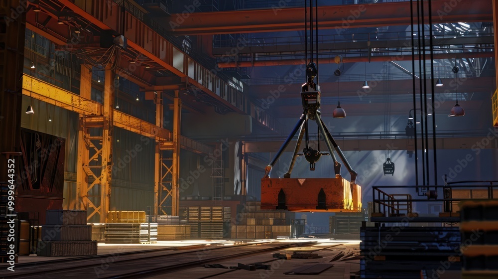 Industrial Crane Lifting Heavy Metal Industrial Crane Lifting Heavy Metal