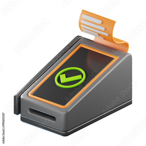 Premium finance payment device icon 3d rendering on isolated background