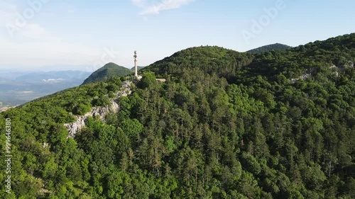 Amazing Aerial view of Balkan Mountains near Okolchitsa peak, Bulgaria photo